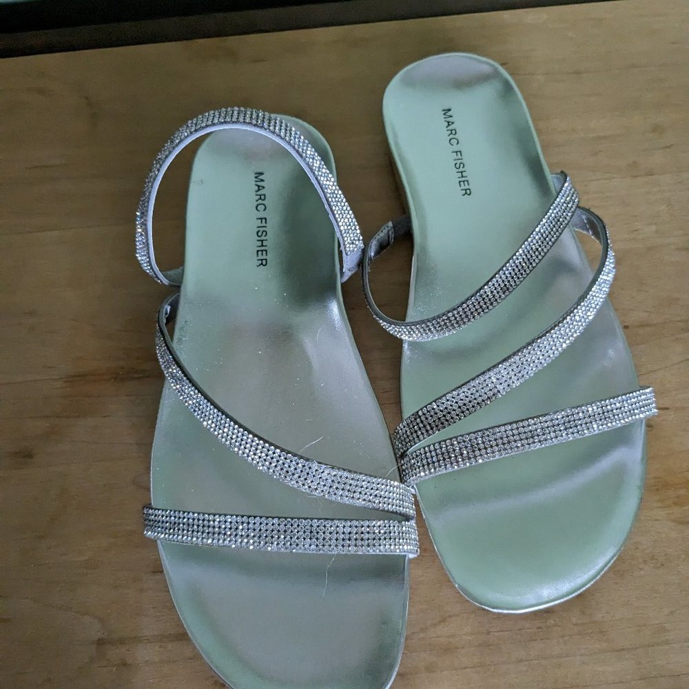 Marc Fisher Silver Sandals
